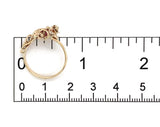 14k Yellow Gold Handwrought Rose Ring with Genuine Natural Ruby Diamond (#J7410)