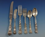 Bridal Rose by Alvin Sterling Silver Flatware Set For 8 Service 57 Pieces