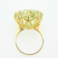 14k Gold Large Specialty Flower Star Cut Genuine Smoky Quartz Ring (#J4244)