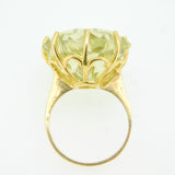 14k Gold Large Specialty Flower Star Cut Genuine Smoky Quartz Ring (#J4244)