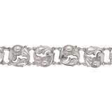 Handwrought LaPaglia Sterling Silver Floral Bracelet #140 7" Long (#J7252)