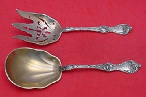 Les Cinq Fleurs by Reed & Barton Sterling Salad Serving Set w/Pierced Flowers