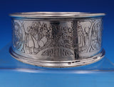 William Kerr Sterling Silver Child's Bowl Acid Etched with Four Seasons (#7771)