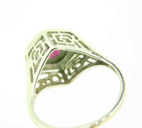 14k Gold Art Deco Filigree Ring with .60ct Genuine Natural Ruby (#J1876)