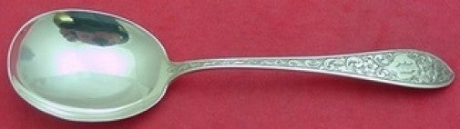 Colonial B Engraved by Whiting Sterling Silver Cream Soup Spoon 6 1/4"