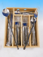 Iron Age by Michael Aram  Black Oxidized Stainless Steel Flatware Set 31 pcs