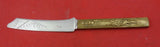 Kozuka by Gorham Sterling Silver Fish Knife BC brass handle w/ Chickens 8"