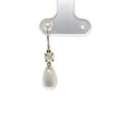 14k Yellow Gold Genuine Natural Moonstone Briolette Drop Dangle Earrings #J7125