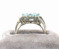 14k White Gold 2.86ct Genuine Natural Aquamarine and Diamond Ring (#J6147)
