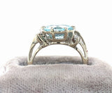 14k White Gold 2.86ct Genuine Natural Aquamarine and Diamond Ring (#J6147)