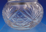 International Sterling Silver Cut Glass Dresser Jar #C173 2 3/4" x 3 1/4" #9239