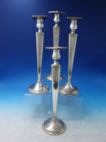 Wreath Design by N.S. Co Sterling Silver Candlesticks Set of 4 Vintage (#6142)