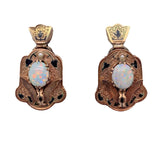 Victorian Opal Demi Parure 14k Rosey Yellow Gold Earrings and Pin (#J6885)
