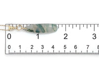 14k Gold 8.28 Carat Genuine Natural Moss Agate Teardrop Pendant w/Chain (#J7260)