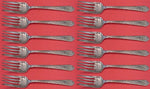 Mary II by Lunt Sterling Silver Salad Fork Set of 12 pcs 6"