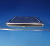 Austrian .750 Silver Card Case Engine Turned with Blue and White Enamel (#2796)