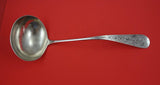 Antique Lily Engraved by Various Maker Sterling Soup Ladle w/ mono on handle 13"