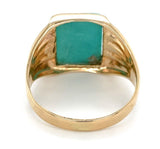 Vintage 14k Gold Men's 2.81 Carat Genuine Natural Turquoise Ring (#J6539)