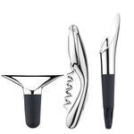 Georg Jensen Stainless Steel Bar Set 3 Pieces Corkscrew Stopper Wine Pourer NOS
