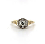 14k Yellow Gold Art Deco 1/3ct Genuine Natural Diamond Ring (#J5422)