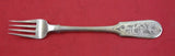 Russian Sterling Silver Child's Fork 4-tine engraved on both sides 4 7/8"