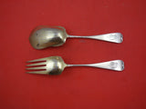 Fish in Net by Whiting Sterling Silver Salad Serving Set #9 Gold Wash 9"