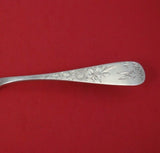 Antique Lily Engraved by Hennegan and Bates Sterling Silver Fish Server Floral
