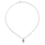 14k White Gold Necklace with Custom Cut 1/2 ct Genuine Diamond Pendant (#J7609)
