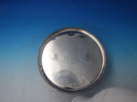 Beaded by Ei English Sterling Silver Round Salver Tray with Coat of Arms (#5998)