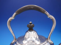 Victorian English Silver Tea Kettle with Wood Handle and Finial (#4269)