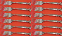 Romance of the Sea by Wallace Sterling Silver Salad Fork Set 12 pcs 6 1/2"