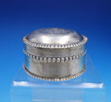 Dutch .833 Silver Box Hand Engraved Crest 2" x 3 1/2" Diameter (#4326)