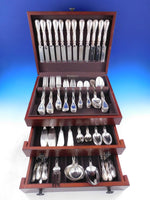 Royal by Puiforcat France Sterling Silver Flatware Set Service 136 pcs Dinner