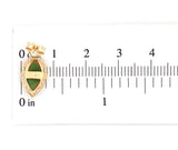 A Pair of 14k Yellow Gold Marquise Jade Stud Earrings Jewelry (#J6964)