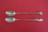 Pattern Unknown by Shiebler Sterling Parfait Spoon Set GW w/mixed leaf 6 1/8"