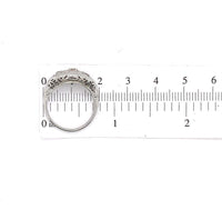 18k Gold Art Deco Three Stone Genuine Natural Diamond Filigree Ring (#J5587)