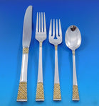 Golden Columbine by Lunt Sterling Silver Flatware Service for 12 Set 50 pieces