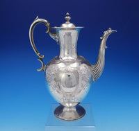 Martin Hall and Co Sterling Silver Tea Set 4pc Hand Engraved c. 1823 (#3698)