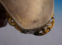 English Sterling Silver Box Vermeil Pierced Lid Horse and Carriage (#4622)