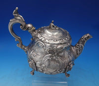 English Victorian Sterling Silver Tea Pot 3-D Finial Figural Japanesque (#6465)