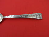 Lap Over Edge Acid Etched By Tiffany Sterling Teaspoon w/ forget me nots  6"