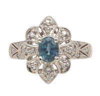 14k White Gold .67ct Genuine Natural Montana Sapphire Ring Unheated (#J7175)