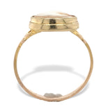 10k Yellow Gold Genuine Natural Shell Cameo Ring Size 5.25 Jewelry (#J7273)