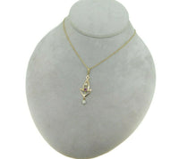 10k Yellow Gold Victorian Lavaliere Pendant with Purple Paste Stone (#J4958)