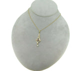 10k Yellow Gold Victorian Lavaliere Pendant with Purple Paste Stone (#J4958)