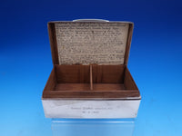 English Estate Sterling Silver Cigarette Box "Pax in Bello" w/Presentation #7936