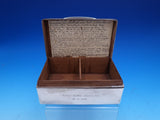 English Estate Sterling Silver Cigarette Box "Pax in Bello" w/Presentation #7936