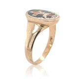 10k Yellow Gold Men's Ring Enamel Cross Deer / Elk Size 11.5 Jewelry (#J6641)