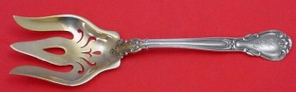 Chantilly by Gorham Sterling Silver Salad Serving Fork Gold Washed Pcd 8 3/4"