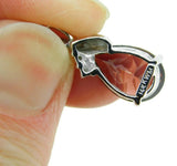 14k White Gold Pear Shape Genuine Natural Garnet and Diamond Pendant (#J1747)